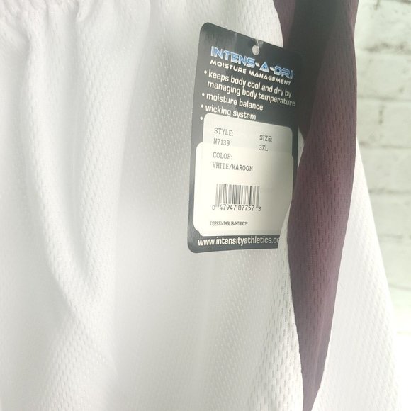 Intensity Athletics Mens White 9 Diamond Panel Pull On Basketball Shorts Sz 3XL - Picture 8 of 12